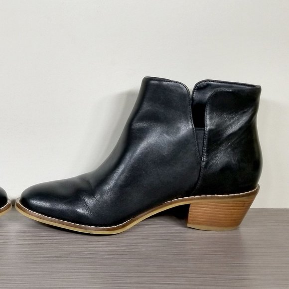 Cole Haan Abbot Cutout Ankle Booties, Black Leather, Womens Size 5.5 B - Picture 8 of 12